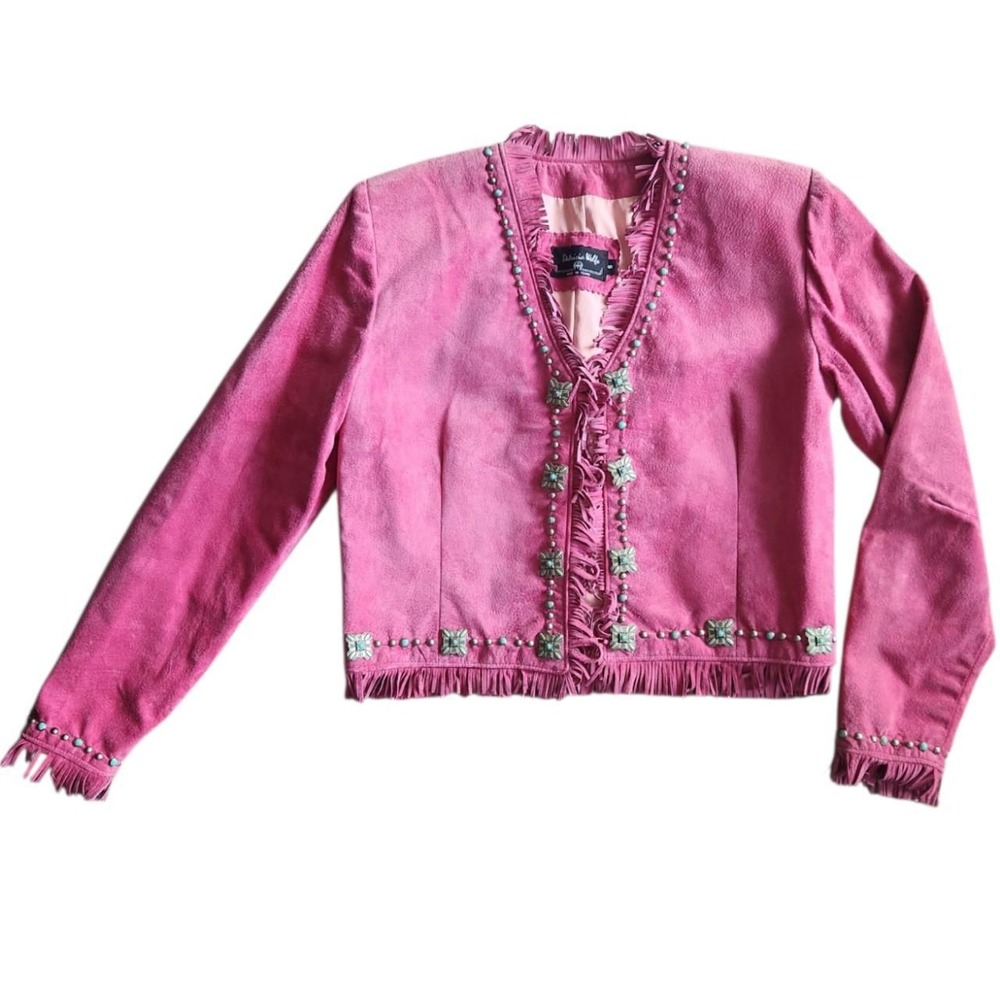 VINTAGE FRINGE EMBELLISHED SUEDE PATRICIA WOLF JACKET